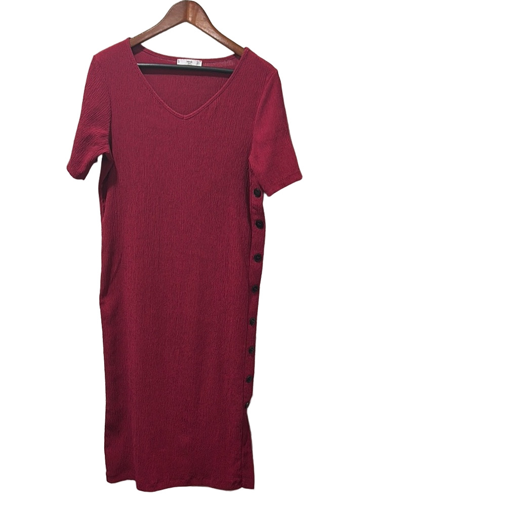 MNG suit burgundy Red long dress size S GUC